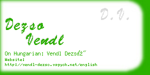 dezso vendl business card